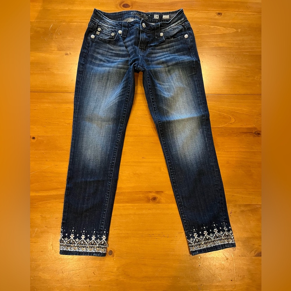 Embellished Miss Me Cropped Jeans